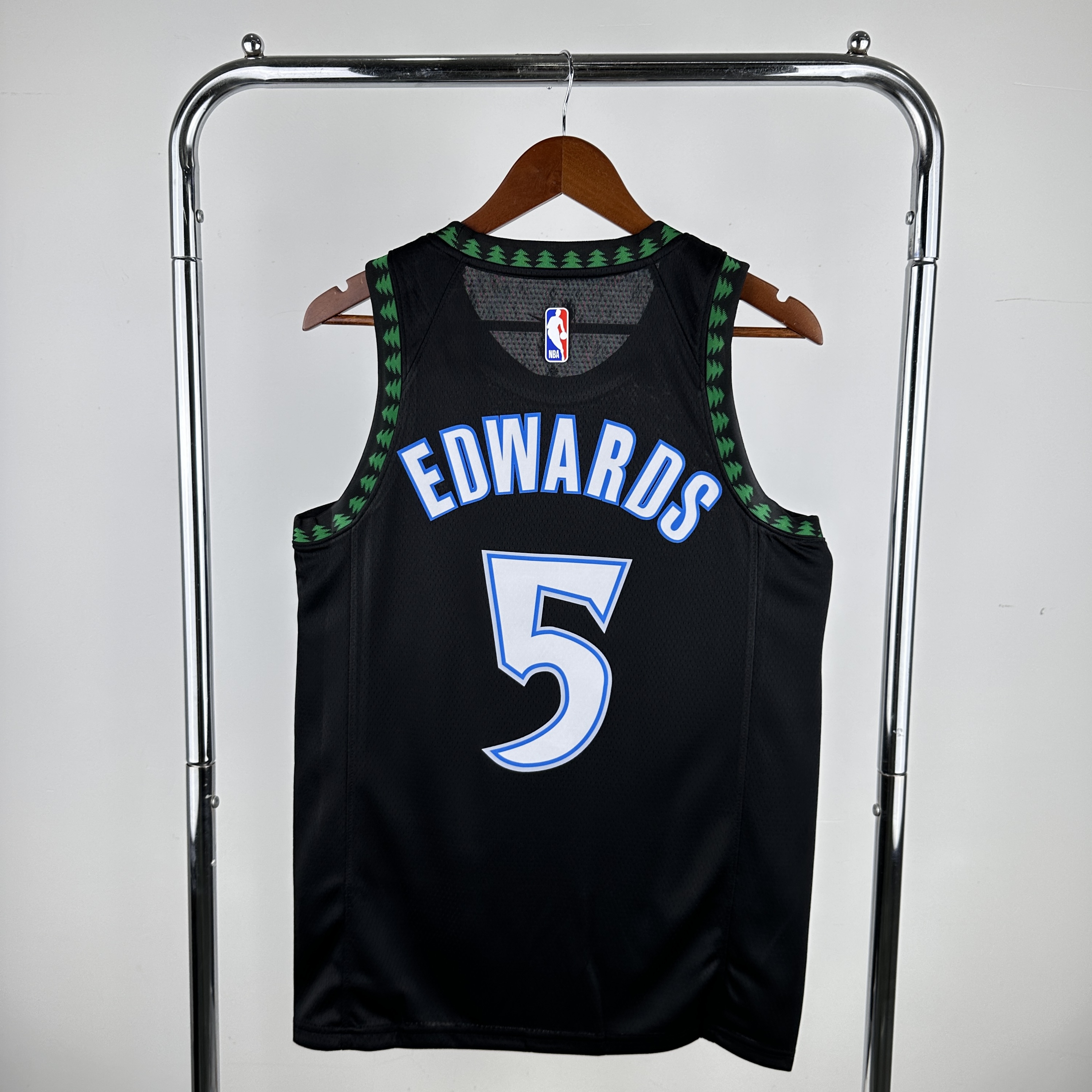 Men Minnesota Timberwolves #5 Edwards Black Throwback 2024 NBA Jersey->minnesota timberwolves->NBA Jersey